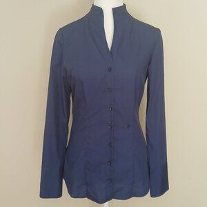 Seidensticker Slim Fit Blouse Fitted Marine Blue Size US XXS/2